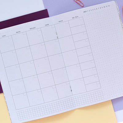 Planner mensual sin fechas A5