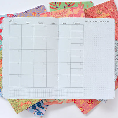 Planner mensual sin fechas A5