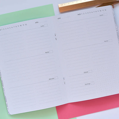 Planner semanal trimestral sin fechas A5