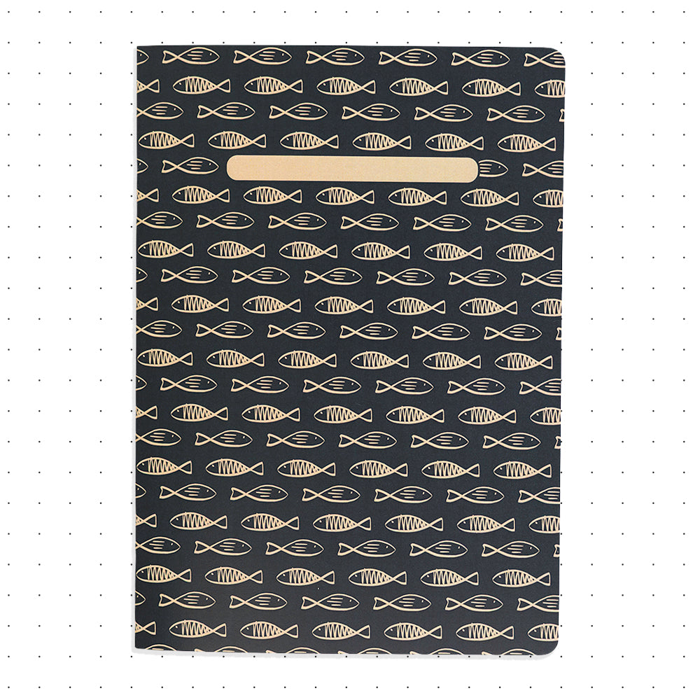 Libreta cuaderno con puntos Peces