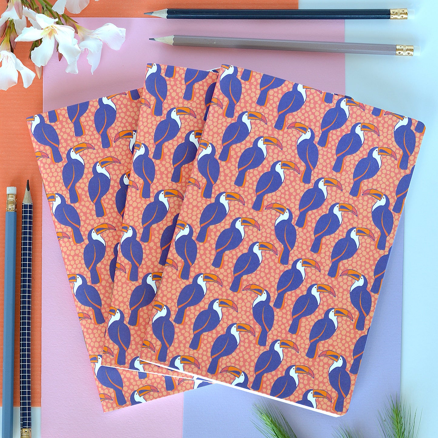 Libreta hojas blancas recicladas A5 - Tucanes