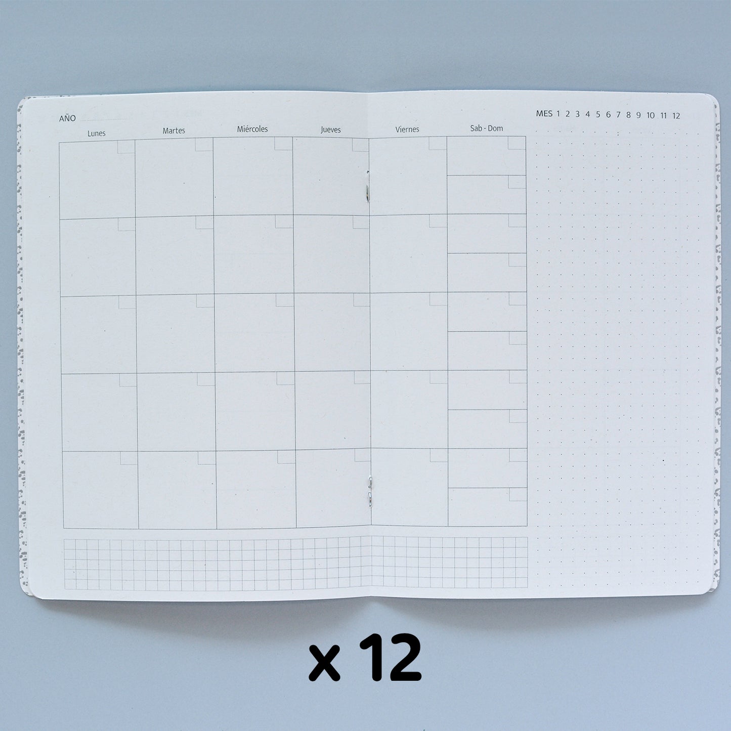 Planner Mensual Perpetuo A5 vista mes