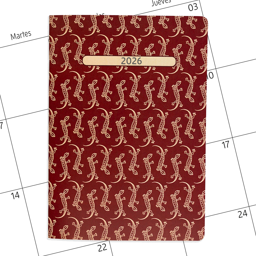 Planner agenda mensual con fechas Lagartijas
