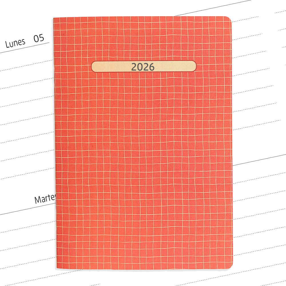 Planner agenda semanal con fechas Cuadrilla Naranja