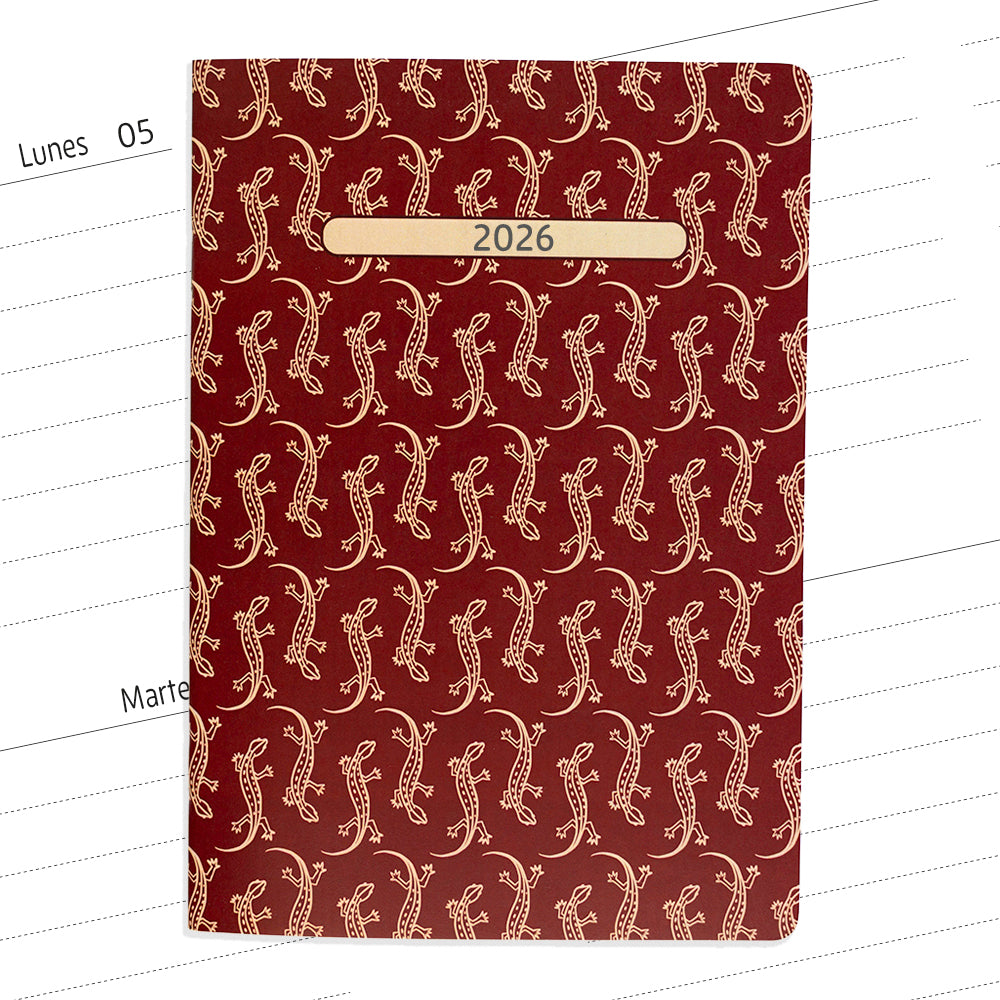 Planner agenda semanal con fechas Lagartijas