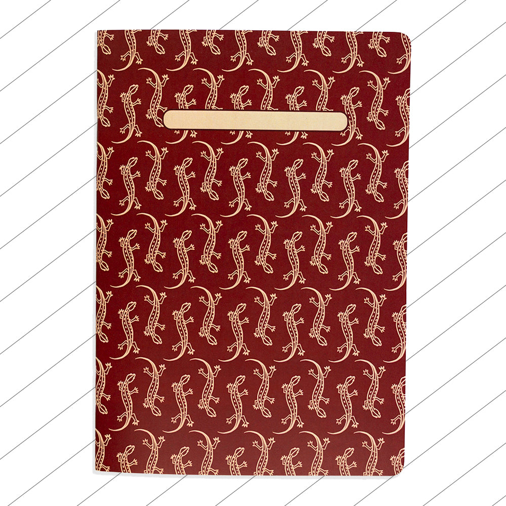 Libreta cuaderno pautado líneas Lagartijas