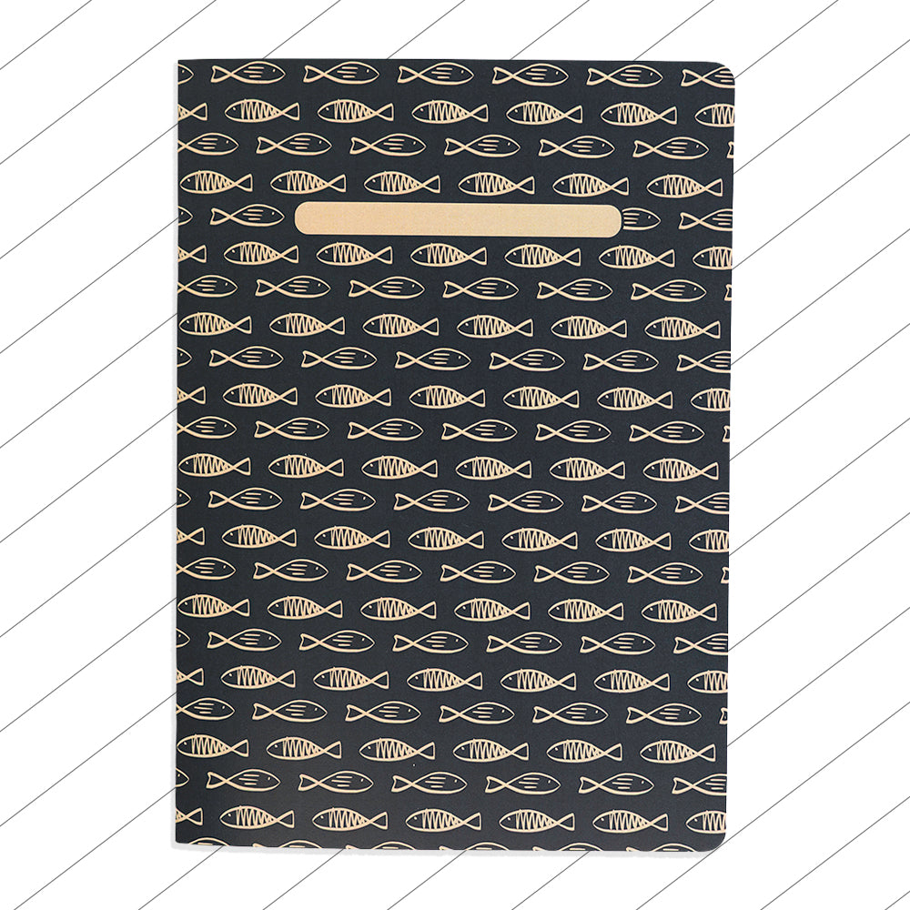 Libreta cuaderno pautado líneas Peces
