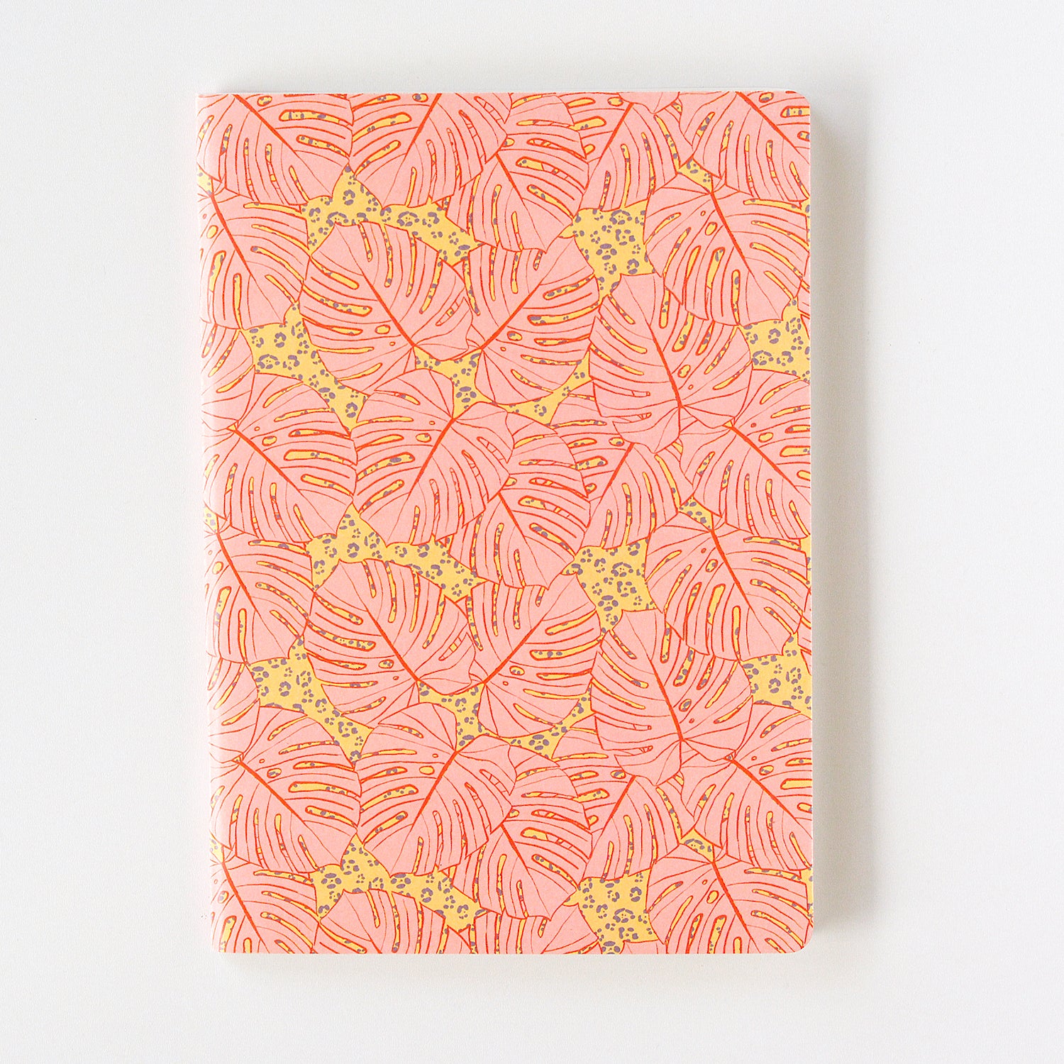 Libreta hojas blancas recicladas A5 - Monsteras Rosa