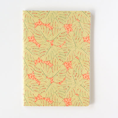 Libreta hojas blancas recicladas A5 - Monsteras Verde
