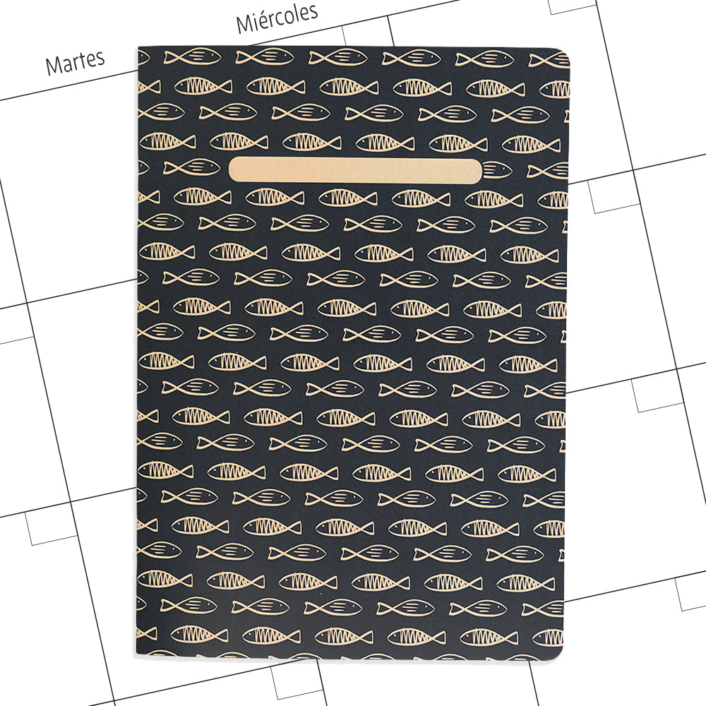 Planner agenda mensual sin fechas Peces