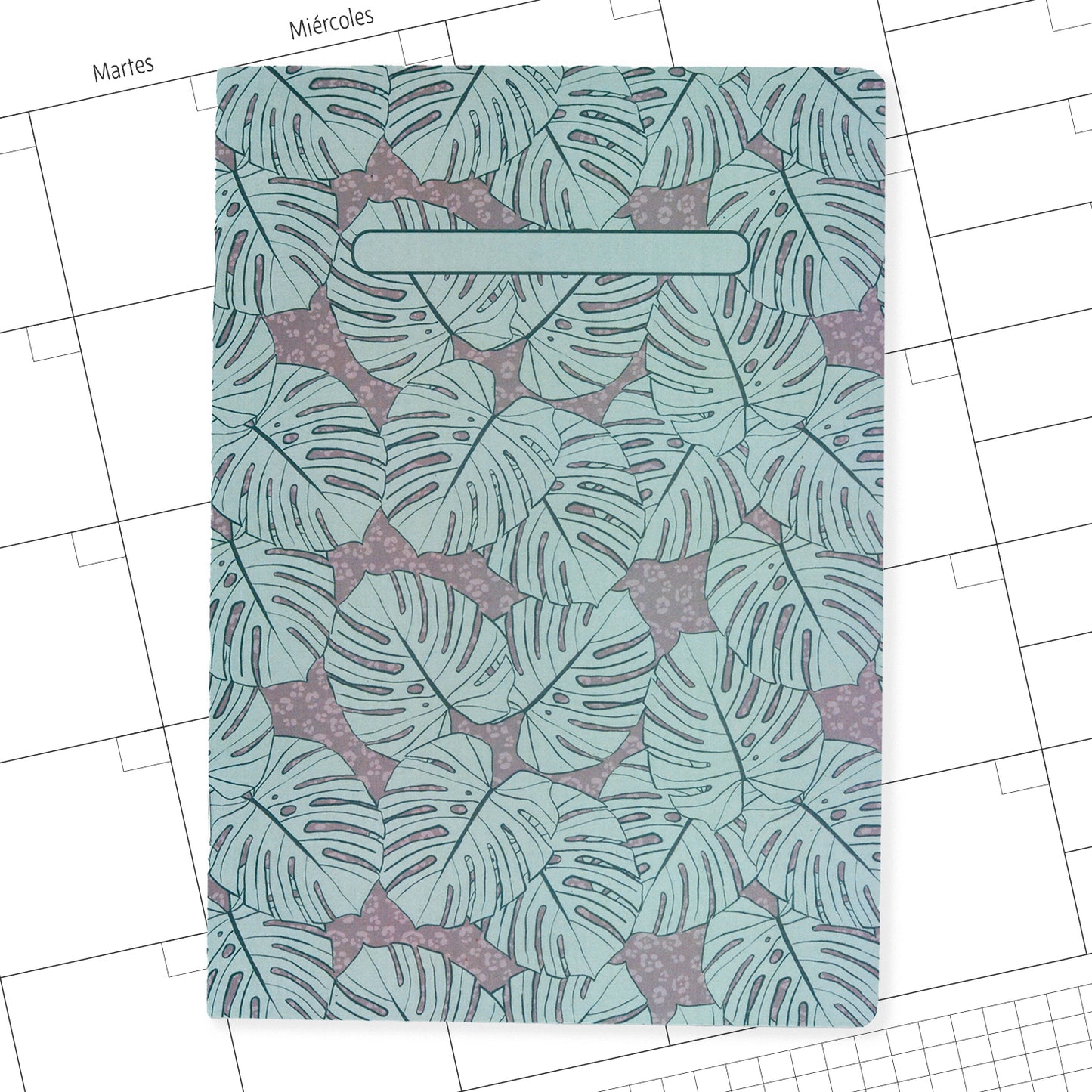Planner Mensual A5 Monsteras Azul