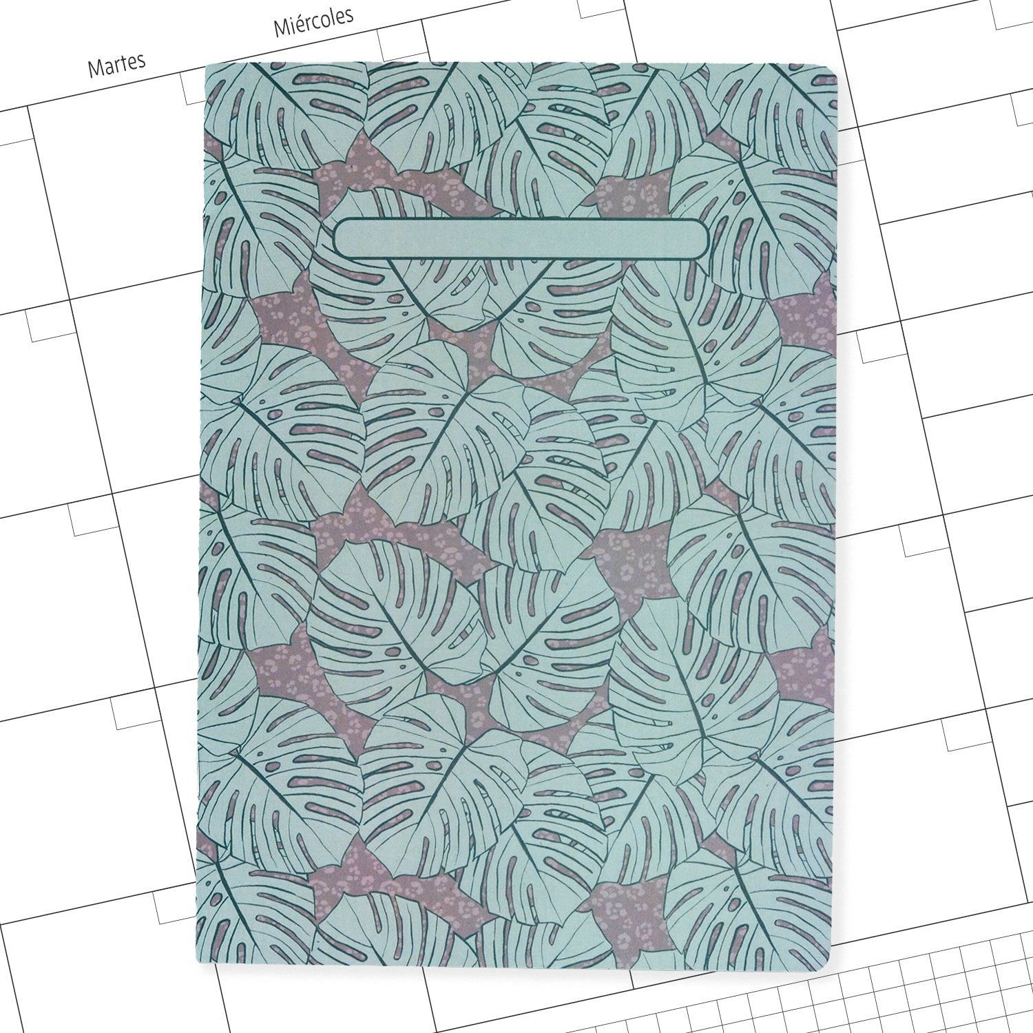 Planner Mensual A5 Monsteras Azul
