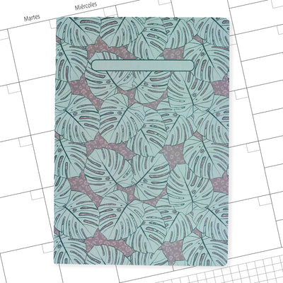 Planner Mensual A5 Monsteras Azul