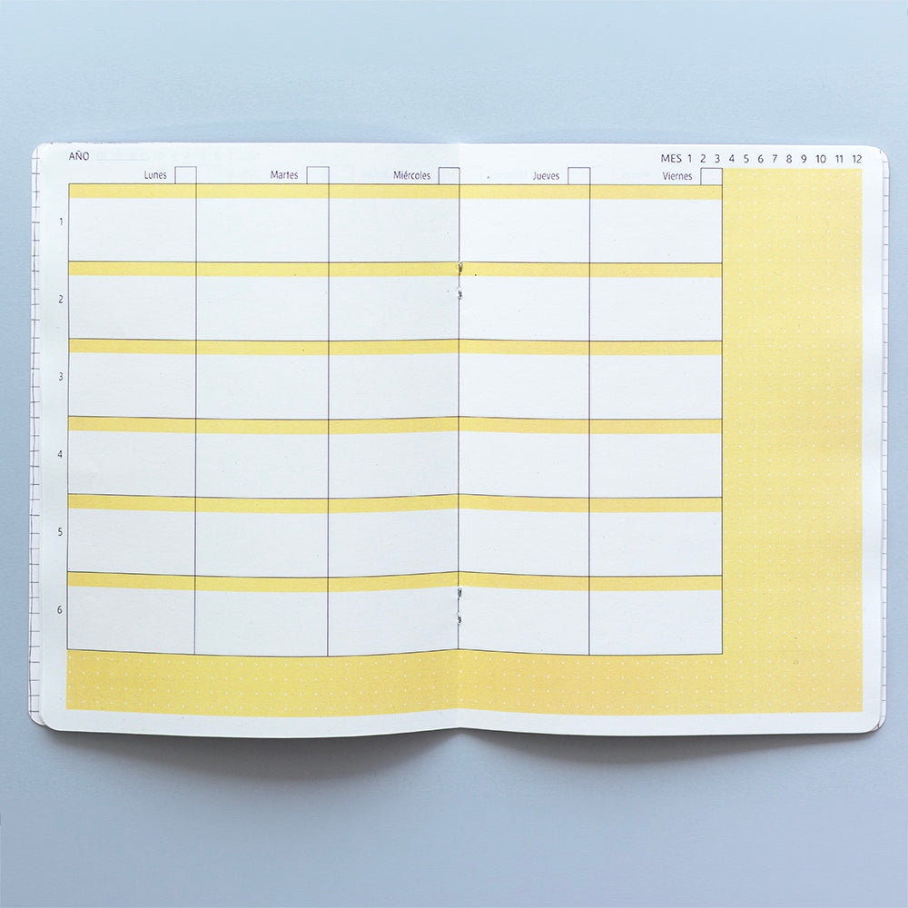 Planner docente/estudiante con períodos de clase - Interior