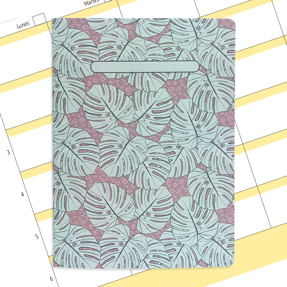 Planner docente/estudiante con períodos de clase Monsteras Azul