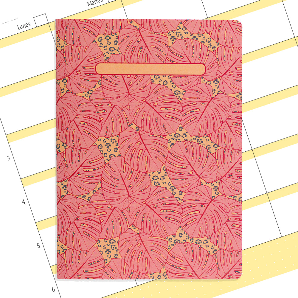 Planner docente/estudiante con períodos de clase - Monsteras Rosa