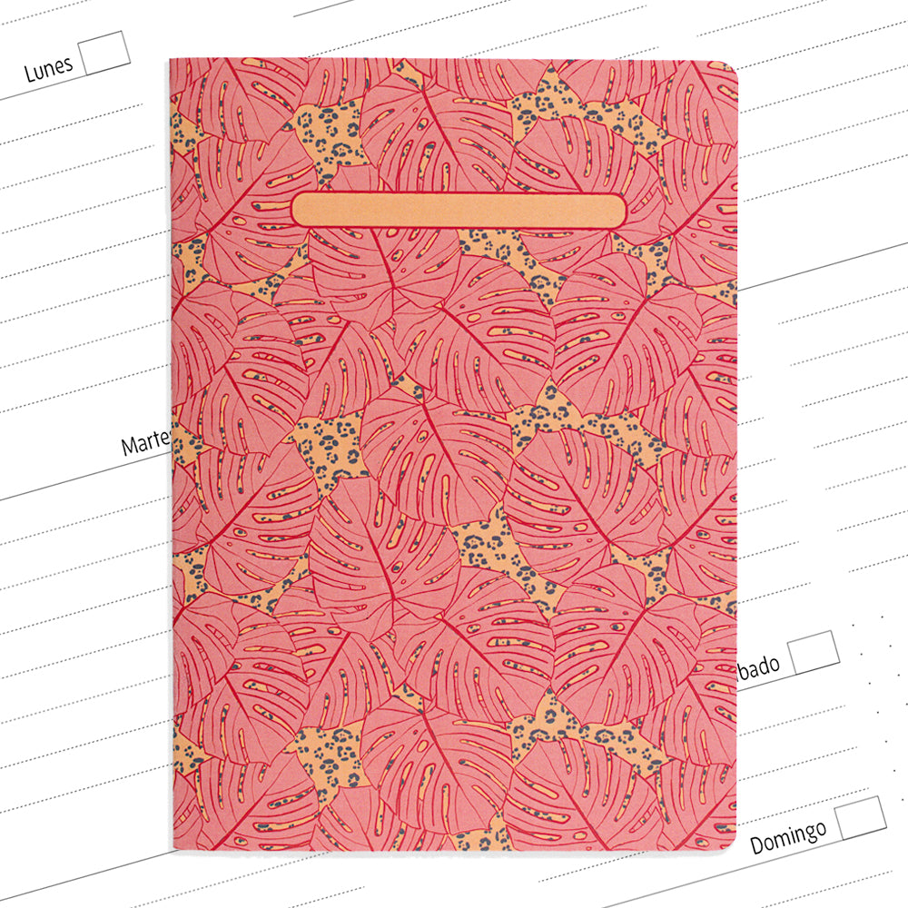 Planner agenda semanal sin fechas Monsteras Rosa