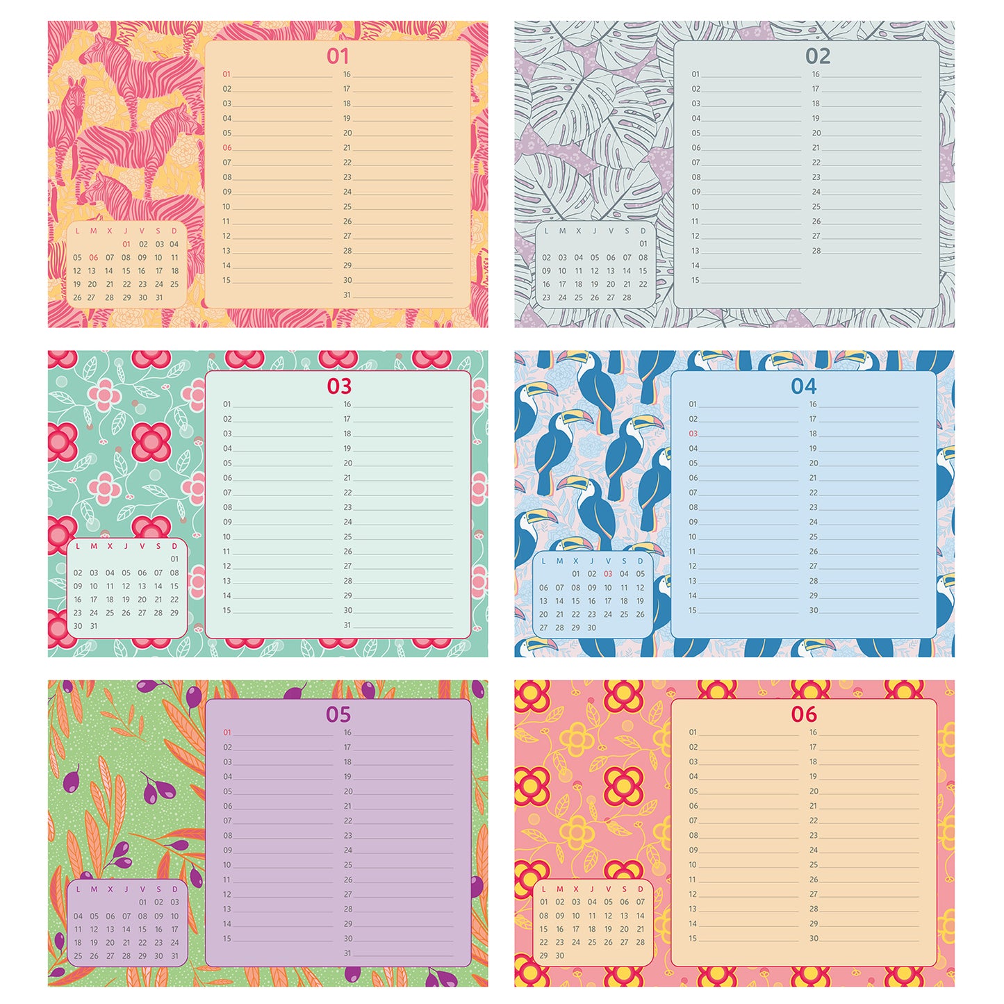 Calendario de mesa 2026