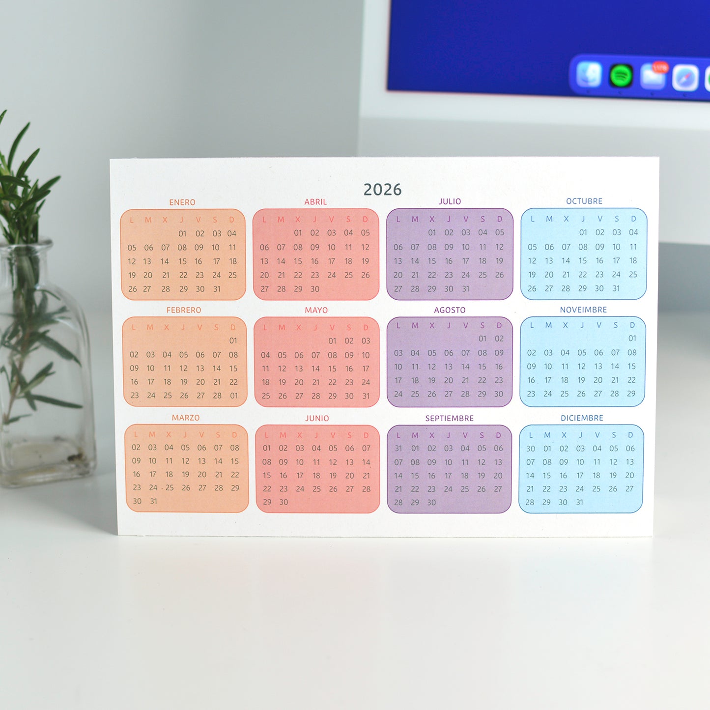 Calendario de mesa 2026