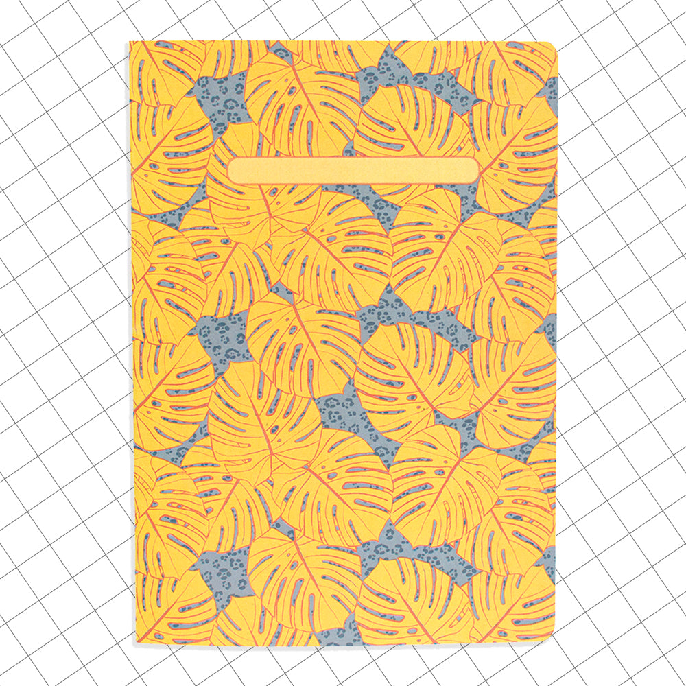Libreta cuaderno cuadricula Monsteras Amarillo