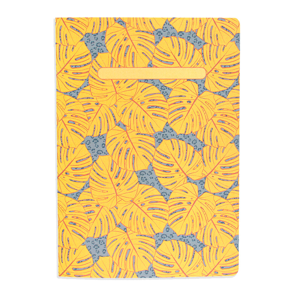 Libreta cuaderno hojas lisas Monsteras Amarillo