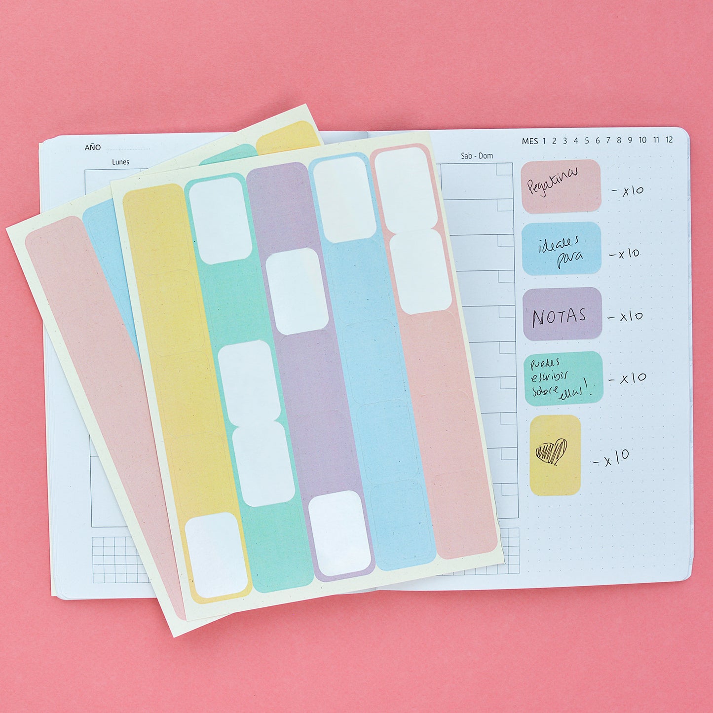 Pegatinas para agregar notas en tu planificación