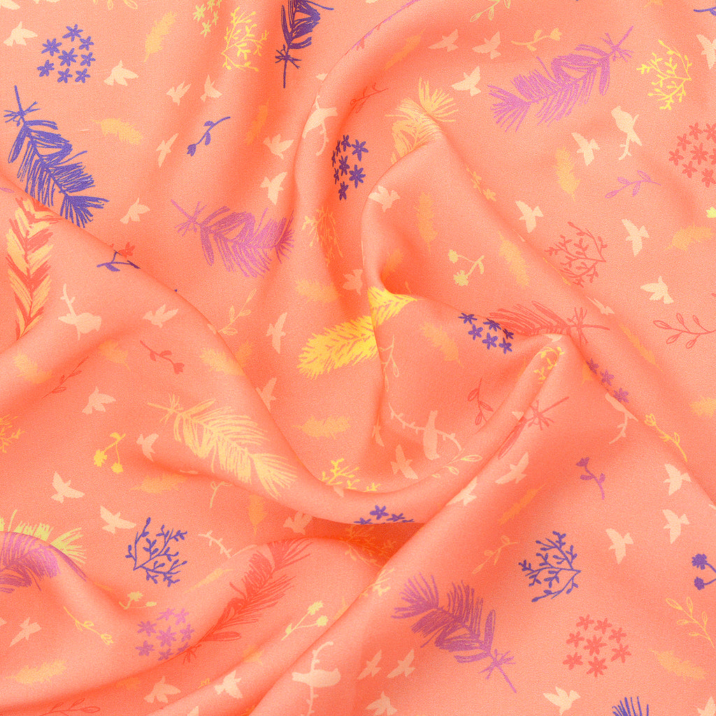 Pañuelo de seda Feathers Pink